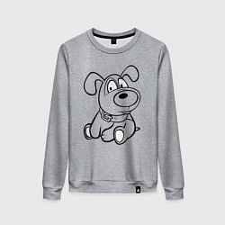 Свитшот хлопковый женский Щенок глазастый, цвет: меланж