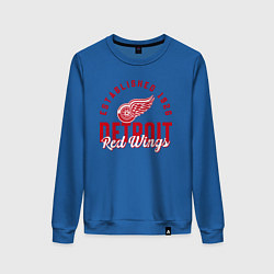 Свитшот хлопковый женский Detroit Red Wings Детройт Ред Вингз, цвет: синий