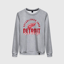 Свитшот хлопковый женский Detroit Red Wings Детройт Ред Вингз, цвет: меланж