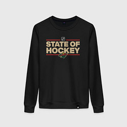 Свитшот хлопковый женский Minnesota Wild NHL Миннесота Уайлд НХЛ, цвет: черный