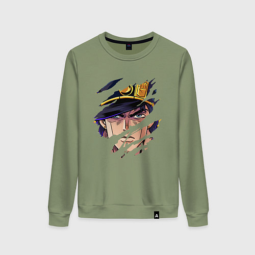 Женский свитшот JOJOS BIZARRE ADVENTURE, ГЛАВНЫЙ ГЕРОЙ / Авокадо – фото 1