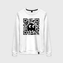 Свитшот хлопковый женский QR-Ghost, цвет: белый