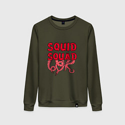 Свитшот хлопковый женский Squid Squad, цвет: хаки