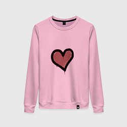Свитшот хлопковый женский Граффити Сердце, цвет: светло-розовый