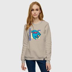Свитшот хлопковый женский Mr Beast Japan Coton, цвет: миндальный — фото 2