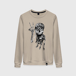 Свитшот хлопковый женский Skeleton dude, цвет: миндальный
