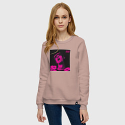 Свитшот хлопковый женский GONE Fludd DIGITAL FANTAZY, цвет: пыльно-розовый — фото 2
