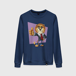 Свитшот хлопковый женский Lion - boss, цвет: тёмно-синий