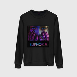 Свитшот хлопковый женский Сериал Euphoria - Зендея, цвет: черный