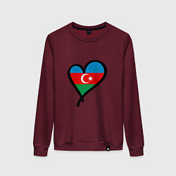 Свитшот хлопковый женский Azerbaijan Heart, цвет: меланж-бордовый