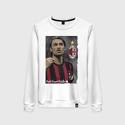 Свитшот хлопковый женский Paolo Cesare Maldini - Milan, captain, цвет: белый