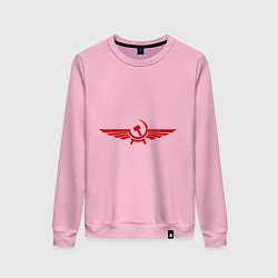 Свитшот хлопковый женский Серп и молот в виде орла, цвет: светло-розовый