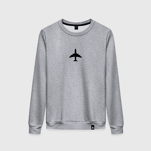 Женский свитшот САМОЛЕТ В ОТПУСК / Меланж – фото 1