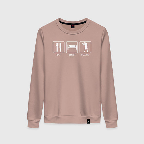 Женский свитшот Ешь Спи Боксируй / Пыльно-розовый – фото 1