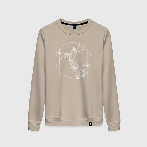 Женский свитшот Витрувианский баскетболист / Миндальный – фото 1