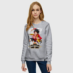 Свитшот хлопковый женский One Piece Monkey Большой Куш Манки, цвет: меланж — фото 2