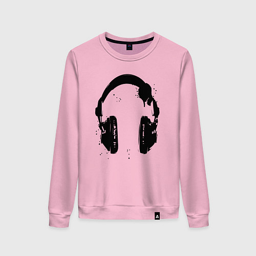 Женский свитшот Headphones наушники / Светло-розовый – фото 1