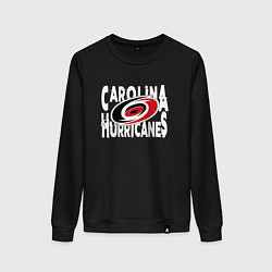 Свитшот хлопковый женский Каролина Харрикейнз, Carolina Hurricanes, цвет: черный