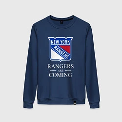 Свитшот хлопковый женский Rangers are coming, Нью Йорк Рейнджерс, New York R, цвет: тёмно-синий