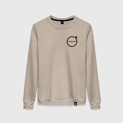 Женский свитшот VOLVO чёрный логотип / Миндальный – фото 1