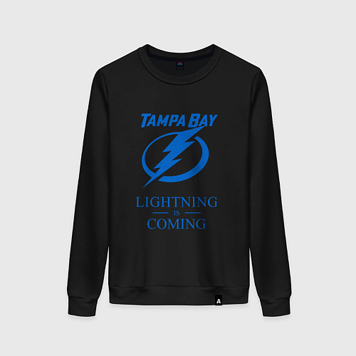 Женский свитшот Tampa Bay Lightning is coming, Тампа Бэй Лайтнинг / Черный – фото 1