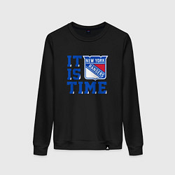 Свитшот хлопковый женский It is New York Rangers Time Нью Йорк Рейнджерс, цвет: черный