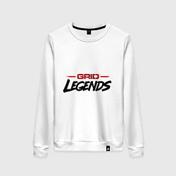 Свитшот хлопковый женский Грид, цвет: белый