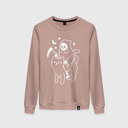 Свитшот хлопковый женский ВСАДНИК КОТОПОКАЛИПСИСА, цвет: пыльно-розовый