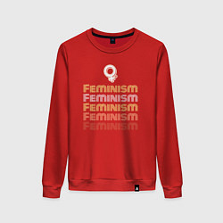 Свитшот хлопковый женский Feminism - retro, цвет: красный