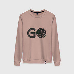 Свитшот хлопковый женский Go Volleyball, цвет: пыльно-розовый