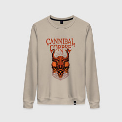 Свитшот хлопковый женский Cannibal Corpse Skulls, цвет: миндальный