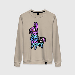 Свитшот хлопковый женский Фортнайт Лама Fortnite Lama, цвет: миндальный