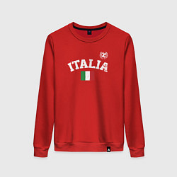 Свитшот хлопковый женский Футбол Италия, цвет: красный