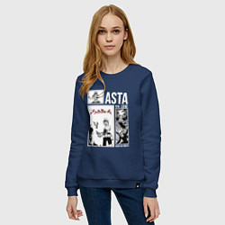 Свитшот хлопковый женский Asta art, цвет: тёмно-синий — фото 2
