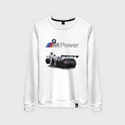 Свитшот хлопковый женский BMW Motorsport M Power Racing Team, цвет: белый