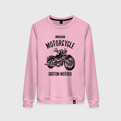 Свитшот хлопковый женский American Motorcycle, цвет: светло-розовый