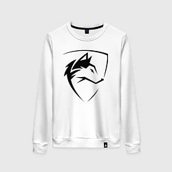Свитшот хлопковый женский Wolf Emblem Jaw, цвет: белый