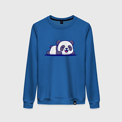 Свитшот хлопковый женский Милашка панда Cutie panda, цвет: синий
