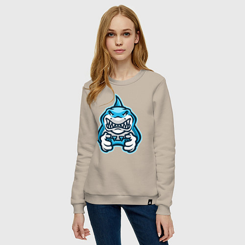 Женский свитшот Shark player / Миндальный – фото 3
