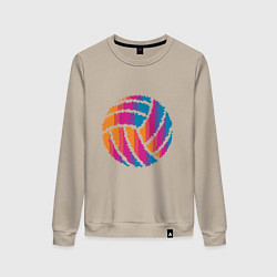 Свитшот хлопковый женский Ball Volleyball, цвет: миндальный