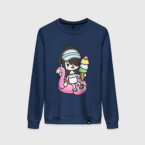 Женский свитшот Toca Boca девочка геймер / Тёмно-синий – фото 1