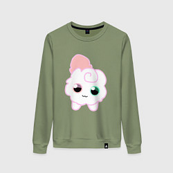 Свитшот хлопковый женский Toca Kitchen котик, цвет: авокадо