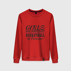 Свитшот хлопковый женский Girls & Basketball, цвет: красный