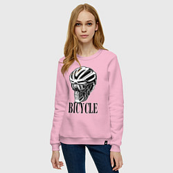 Свитшот хлопковый женский Bicycle Skull, цвет: светло-розовый — фото 2