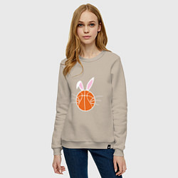 Свитшот хлопковый женский Basketball Bunny, цвет: миндальный — фото 2