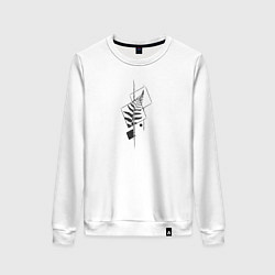 Свитшот хлопковый женский Папоротник Номер Раз, цвет: белый