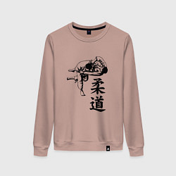 Свитшот хлопковый женский JUDO БРОСОК, цвет: пыльно-розовый