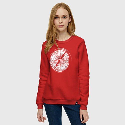 Женский свитшот Компас и Походы / Красный – фото 3