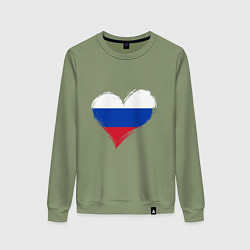 Свитшот хлопковый женский Russian Heart, цвет: авокадо