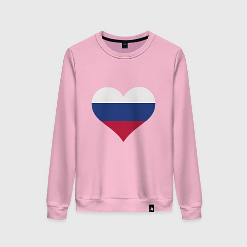 Женский свитшот Сердце - Россия / Светло-розовый – фото 1
